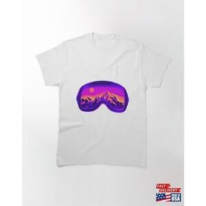 Ski Goggles And Mountain Classic Tshirt Tee